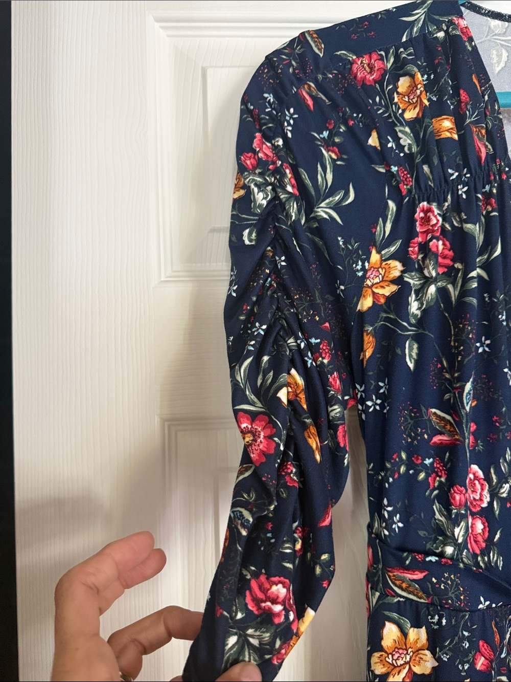 Kyonna Floral Wrap Maxi Dress - Navy - Picture 4 of 7